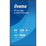iiyama ProLite LH6575UHS-B2AG 64.5" 4K Ultra HD Public Display Zwart (mat), 3x HDMI | 1x DisplayPort | LAN | WiFi | 24/7