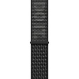 Apple Geweven sportbandje van Nike - Zwart/Summit White (45 mm) horlogeband Zwart/grijs