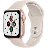 Apple Watch SE smartwatch Goud/wit, 40mm, sportarmband, aluminium behuizing
