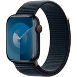 Apple Watch Series 9 smartwatch Donkerblauw/donkerblauw, Aluminium, 45 mm, Geweven sportbandje, GPS + Cellular