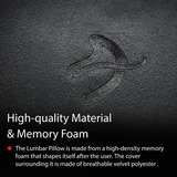 Arozzi Lumbar Support Black Velour - Horizontal Straps inlegkussen Zwart