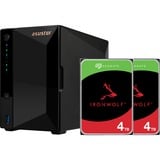 Asustor Drivestor 2 Pro Gen2 incl. 2x Seagate IronWolf 4 TB harde schijf nas Zwart, USB
