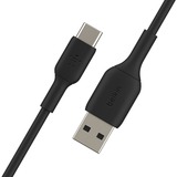 Belkin BOOST CHARGE USB-C/ USB-A kabel, 15 cm Zwart, CAB001bt0MBK