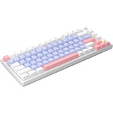 HelloGanss HS75T GC05, toetsenbord Wit/lila, US lay-out, Gateron Yellow, 75%, RGB leds, PBT Doubleshot keycaps, hot swap, 2,4 GHz / Bluetooth / USB-C