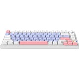 HelloGanss HS75T GC05, toetsenbord Wit/lila, US lay-out, Gateron Yellow, 75%, RGB leds, PBT Doubleshot keycaps, hot swap, 2,4 GHz / Bluetooth / USB-C