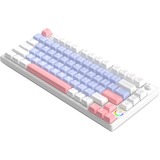 HelloGanss HS75T GC05, toetsenbord Wit/lila, US lay-out, Gateron Yellow, 75%, RGB leds, PBT Doubleshot keycaps, hot swap, 2,4 GHz / Bluetooth / USB-C