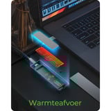 ICY BOX M.2 NVMe/SATA SSD enclosure met RGB light externe behuizing Grijs, USB 3.2 Gen 2 Type-C®