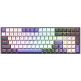 Iqunix F97 Lavandin Wireless Mechanical Keyboard, gaming toetsenbord Lavendel, US lay-out, Cherry MX Silent Red, RGB leds, 96%, Hot-swappable, PBT, 2.4GHz | Bluetooth 5.1 | USB-C