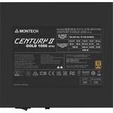 Montech Century II modulaire 1050 watt voeding  Zilver, 1x 12V-2x6, 6x PCIe, 6x PCIe, 1x 12V-2x6, Kabelmanagement