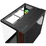 Thermaltake  midi tower behuizing Zwart/houtkleur | 2x USB-A | 1x USB-C | RGB | Window