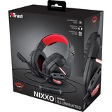 Trust GXT 448 Nixxo Illuminated gaming headset Zwart/rood, 24030, Pc