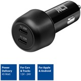 ACT Connectivity 2-poorts USB-C Fast Charge Autolader 45W met Power Delivery Zwart