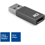 ACT Connectivity USB-A naar USB-C adapter Donkergrijs