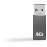 ACT Connectivity USB-A naar USB-C adapter Donkergrijs