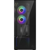 ARCTIC Xtender VG (Mirror Black) midi tower behuizing Zwart | 2x USB-A | 1x USB-C | RGB | Tempered Glass
