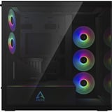 ARCTIC Xtender VG (Mirror Black) midi tower behuizing Zwart | 2x USB-A | 1x USB-C | RGB | Tempered Glass