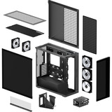 ARCTIC Xtender VG (Mirror Black) midi tower behuizing Zwart | 2x USB-A | 1x USB-C | RGB | Tempered Glass