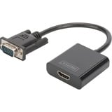 Digitus VGA - HDMI-converter adapter Zwart