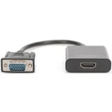 Digitus VGA - HDMI-converter adapter Zwart