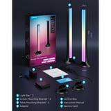 Govee RGBWIC TV Light Bar led bar Zwart, voor 45-70 inch TVs, 2 stuks, 2,4GHz wifi