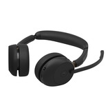 Jabra Evolve3 65 MS on-ear headset Zwart, Incl. oplaadstandaard, USB-A with Dongle, Bluetooth 5.3