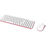 Qware Waterford draadloze combo, desktopset Roze/wit, EU lay-out (QWERTY), Membraan, 1500 DPI