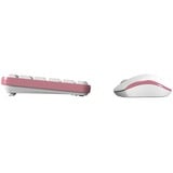 Qware Waterford draadloze combo, desktopset Roze/wit, EU lay-out (QWERTY), Membraan, 1500 DPI