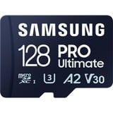 SAMSUNG PRO Ultimate 128 GB microSDXC geheugenkaart Blauw, UHS-I U3, Class 3, V30, Incl. SD-Adapter