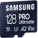 SAMSUNG PRO Ultimate 128 GB microSDXC geheugenkaart Blauw, UHS-I U3, Class 3, V30, Incl. SD-Adapter