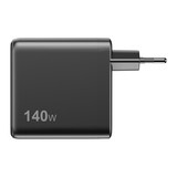 Sitecom 140W GaN Power Delivery Wall Charger with full color LED display oplader Zwart