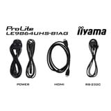 iiyama ProLite LE9864UHS-B1AG 98" 4K Ultra HD Public Display Zwart, HDMI, USB-C, WiFi, LAN, Audio, Android 14 OS