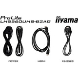 iiyama ProLite LH5560UHS-B2AG 54.6" 4K Ultra HD Public Display Zwart (mat), HDMI, LAN, WiFi, USB, Audio, Android 11