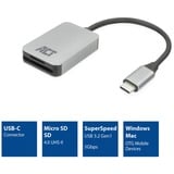 ACT Connectivity USB-C kaartlezer voor SD en micro SD, SD 4.0 UHS-II Aluminium