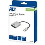 ACT Connectivity USB-C kaartlezer voor SD en micro SD, SD 4.0 UHS-II Aluminium