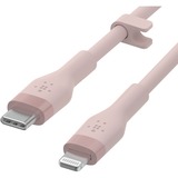 Belkin BOOSTCHARGE Flex USB-C-kabel met Lightning-connector Roze, 1 meter