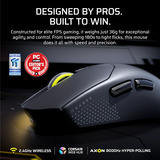 Corsair SABRE v2 PRO ULTRALIGHT gaming muis Zwart, 100 - 33.000 dpi, 2,4 GHz / USB 2.0