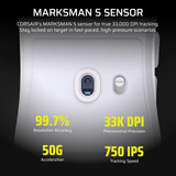 Corsair SABRE v2 PRO ULTRALIGHT gaming muis Zwart, 100 - 33.000 dpi, 2,4 GHz / USB 2.0