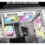 Corsair iCUE LINK RX120 RGB Triple Refurbished case fans Wit, 3 stuks, 120 x 120 x 25 mm, PWM, 3 stuks, Incl. Hub