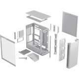 Fractal Design Define One Light TG midi tower behuizing Wit | 2x USB-A | 1x USB-C | Tempered Glass