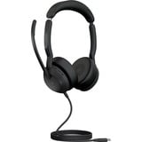 Jabra Evolve2 50, MS on-ear headset Zwart, Stereo, USB-C, gecertificeerd voor Microsoft Teams