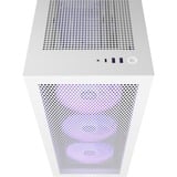 NZXT H7 Flow RGB midi tower behuizing Wit (mat) | 2x USB-A | 1x USB-C | RGB | Tempered Glass