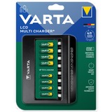 Varta LCD Multi Charger+ oplader Zwart, Laadt tot 8x AA of AAA