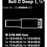 Wera Belt C Deep 1 doppenset, 1/2" dopsleutel Zwart, 6-delig