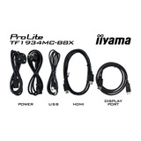 iiyama ProLite TF1934MC-B8X 19" touchscreen monitor Zwart, 1x DisplayPort, 1x HDMI, 1x VGA