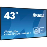 iiyama Prolite LH4370UHB-B1 43" 4K Ultra HD Public Display Zwart, 4K UHD, HDMI, USB, Android