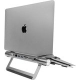 ACT Connectivity Laptopstandaard met afneembaar USB-C docking station Aluminium/grijs