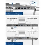 ACT Connectivity Laptopstandaard met afneembaar USB-C docking station Aluminium/grijs