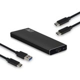 ACT Connectivity USB-C M.2 SATA en NVMe SSD behuizing externe behuizing Zwart