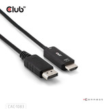 Club 3D DisplayPort 1.4 to HDMI 4K60Hz kabel adapter Zwart, HDR M/M 2m