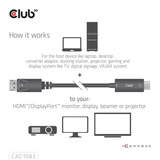 Club 3D DisplayPort 1.4 to HDMI 4K60Hz kabel adapter Zwart, HDR M/M 2m